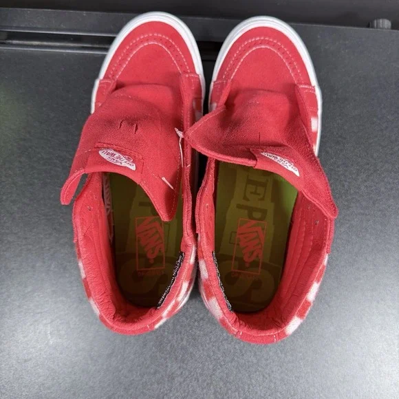 Vans x Concepts OG Sk8-Hi Red Mohair Flame Scarlet Checkerboard Men 8.5 Women 10 - Picture 9 of 15